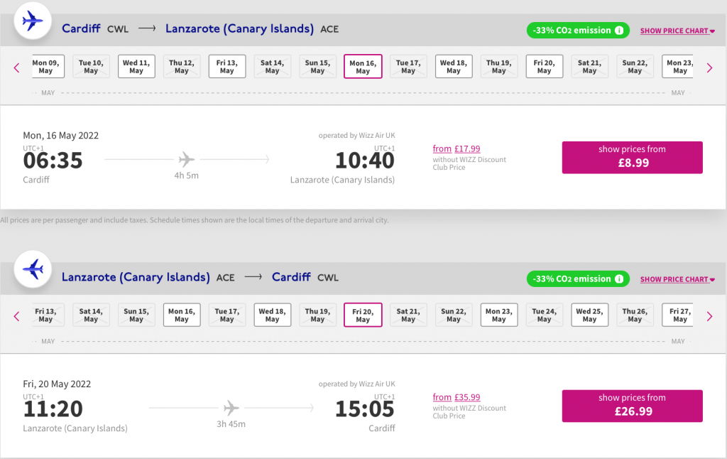 cheap flights to Lanzarote
