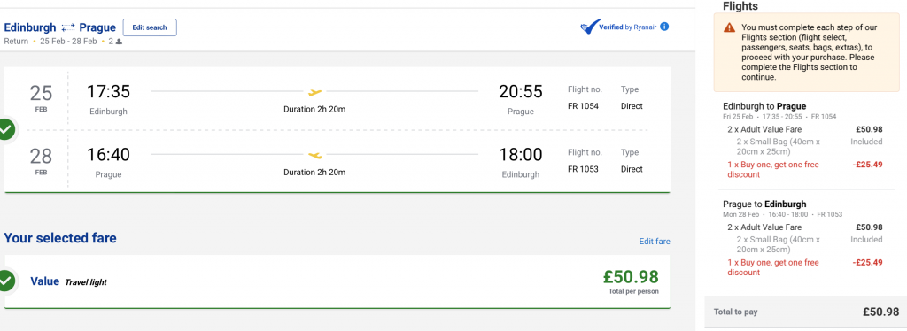 cheap flights from Edinburgh