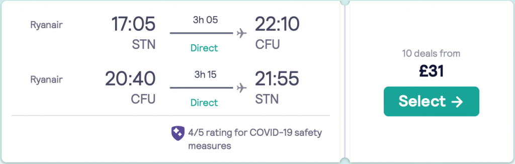 cheap flights to Corfu