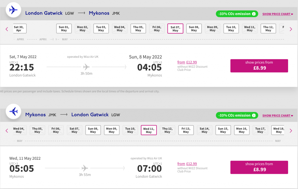 cheap flights to Mykonos