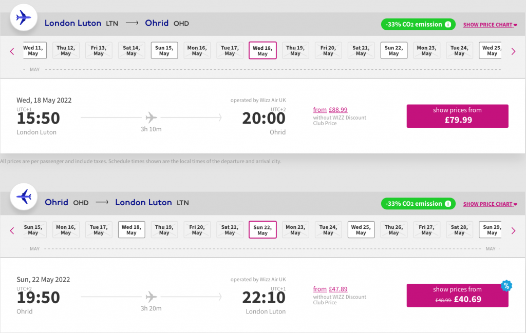 cheap flights to Ochrid