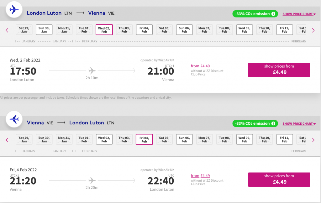 cheap flights to Vienna