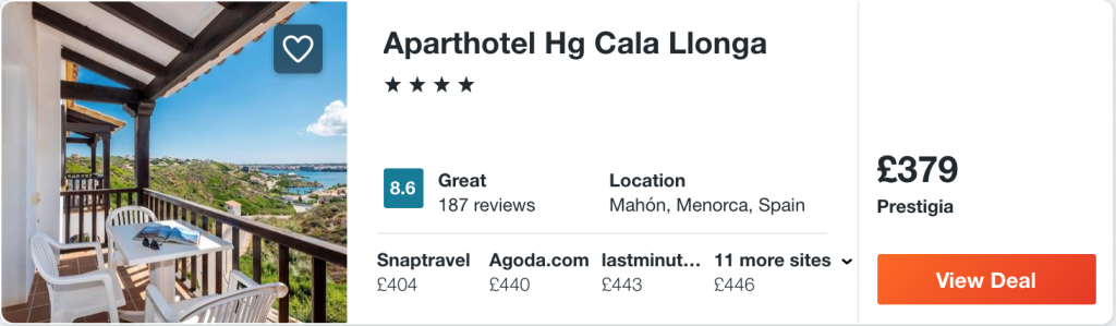 accommodation in Menorca
