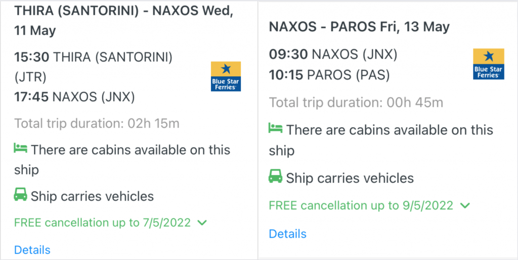 ferry ride across Greek islands