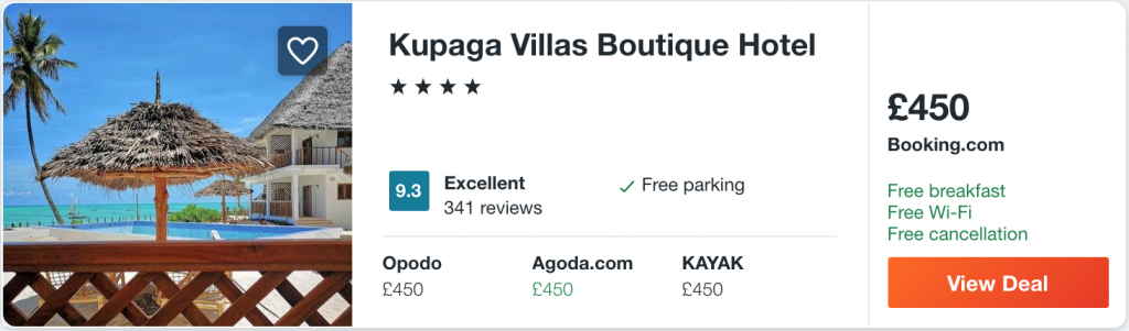 cheap hotel in Zanzibar
