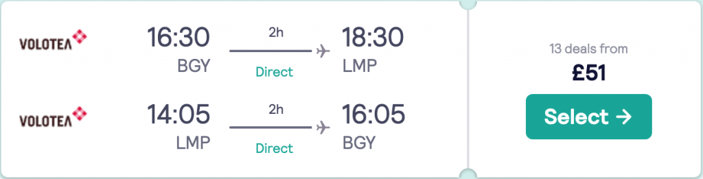 cheap flights to Lampedusa
