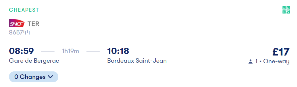 train to Bordeaux