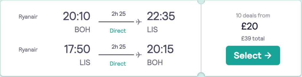 cheap flight to Lisbon