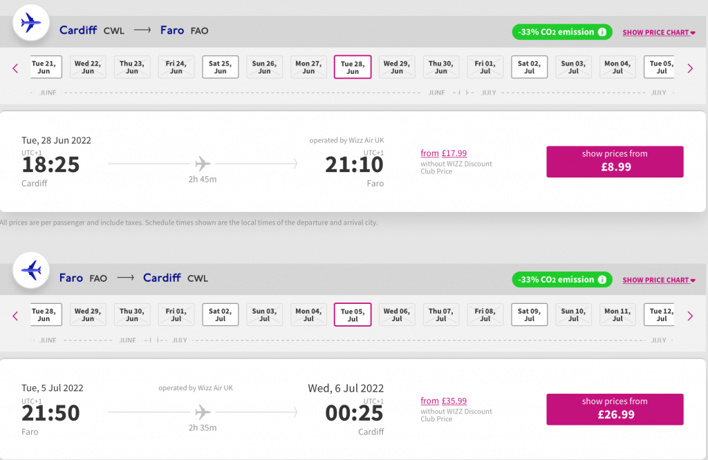 cheap flights to Algarve