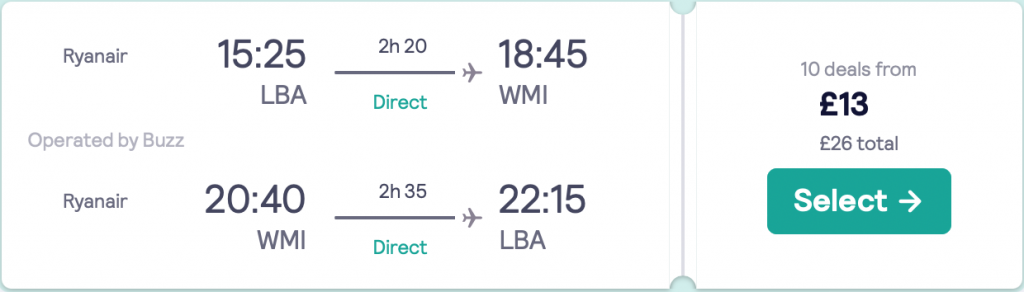 cheap flights to Warsaw