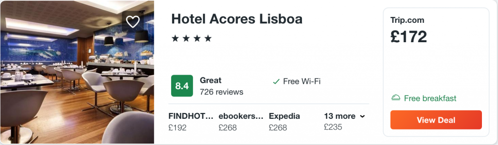 cheap hotel in Lisbon