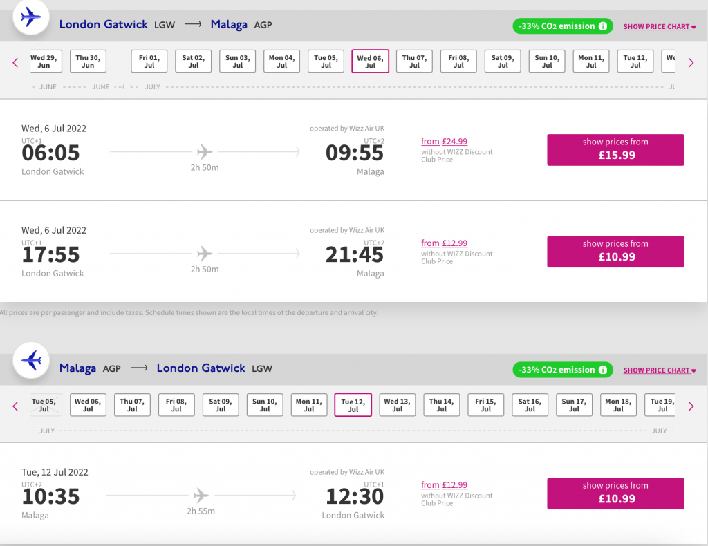 cheap flights to Malaga
