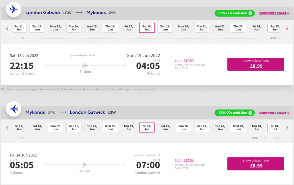 cheap flights to Mykonos