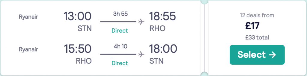 cheap flights to Rhodes