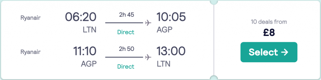 cheap flights to Malaga