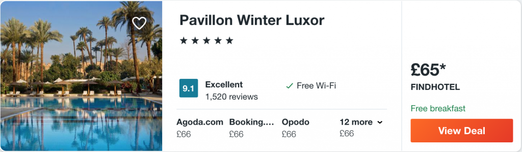 luxury hotel in Luxor