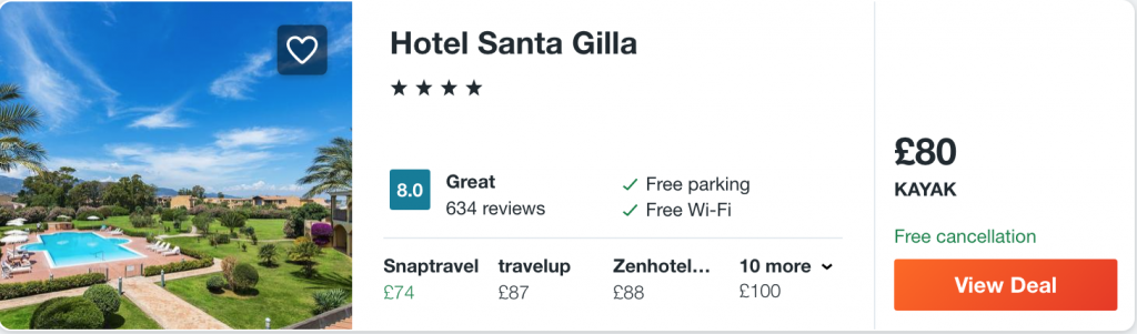 cheap hotel in Sardinia