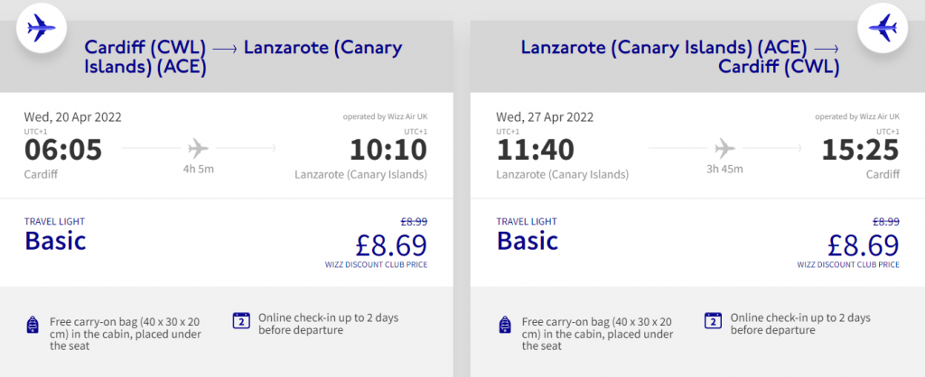 cheap flights to Lanzarote