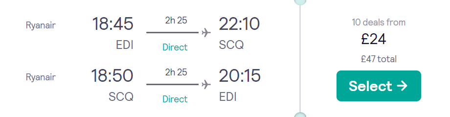 cheap flights to Santiago de Compostela