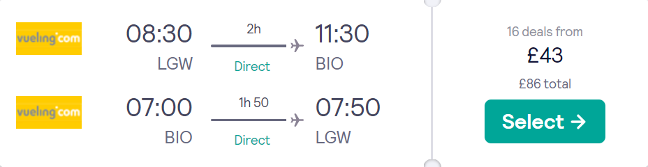 cheap flights to Bilbao