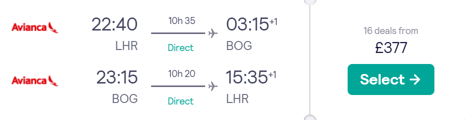 cheap flights to Colombia