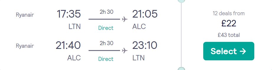 cheap flights to Alicante