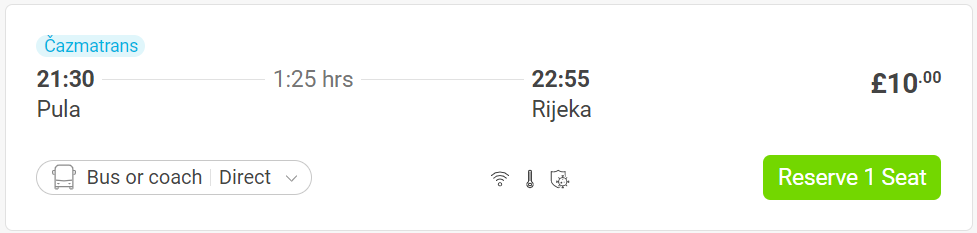bus to Rijeka