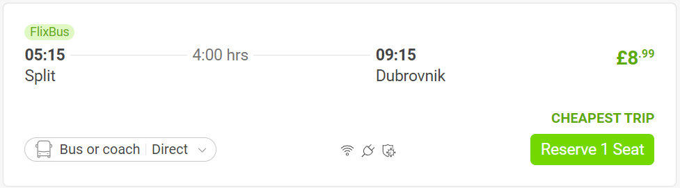 bus to Dubrovnik