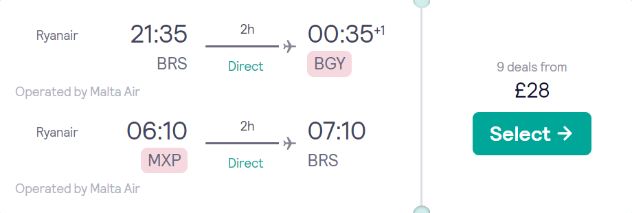 cheap flights to Italy