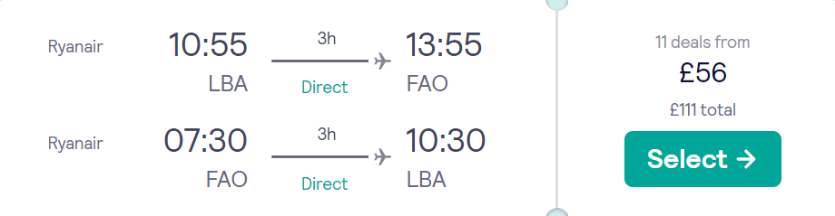cheap flights to Portugal