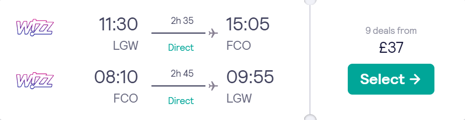 cheap flights to Italy