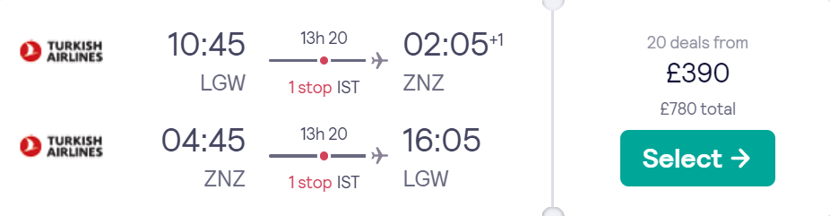 cheap flights to Zanzibar
