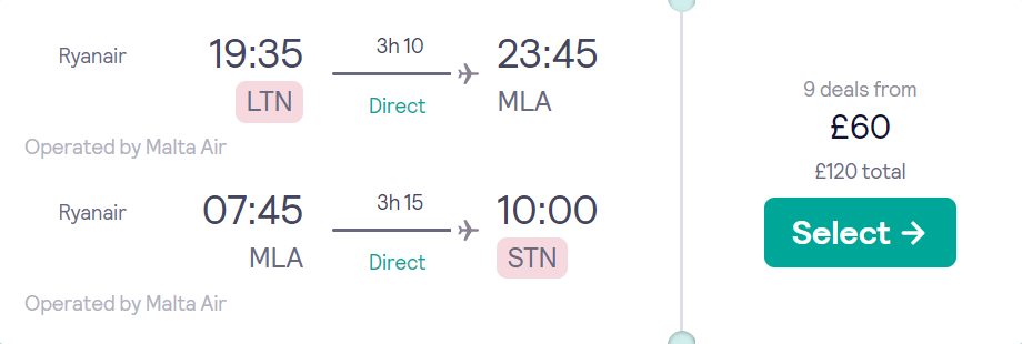 cheap flights to Malta