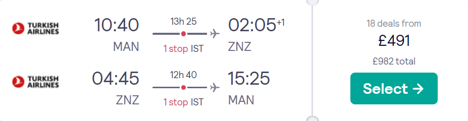 cheap flights to Zanzibar