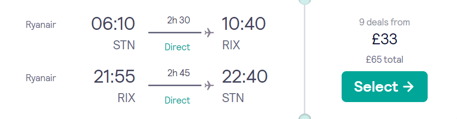 cheap flights to Riga