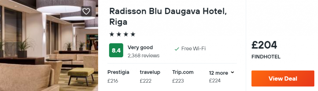 Radisson Blu Daugava Hotel, Riga