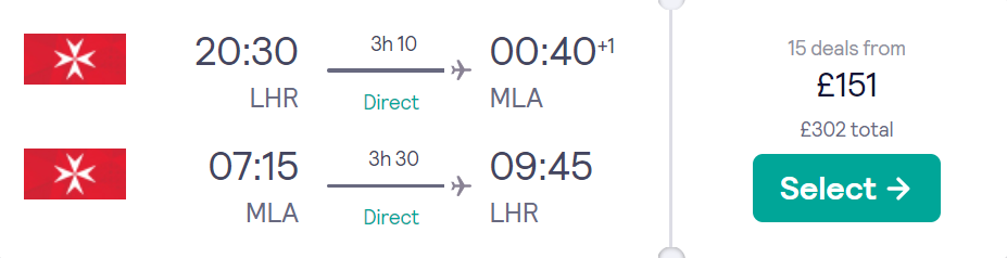 cheap flights to Malta