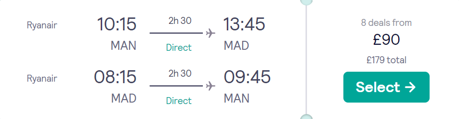 cheap flights to Spain