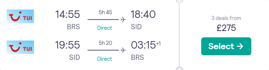 cheap flights to Cape Verde