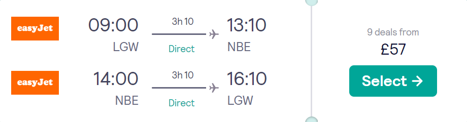 cheap flights to Tunisia