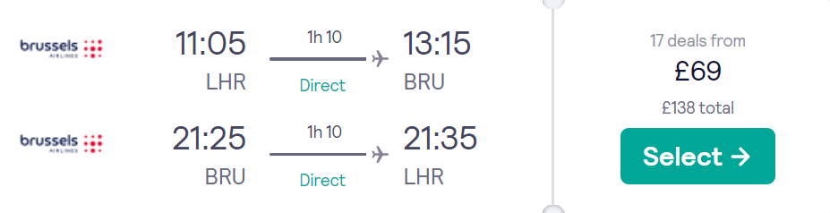 cheap flights to Belgium