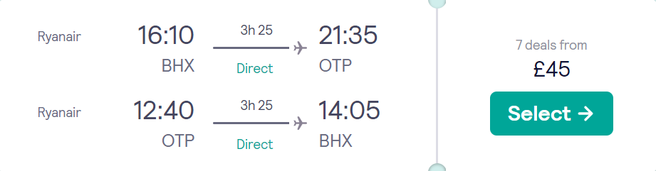 cheap flights to Romania