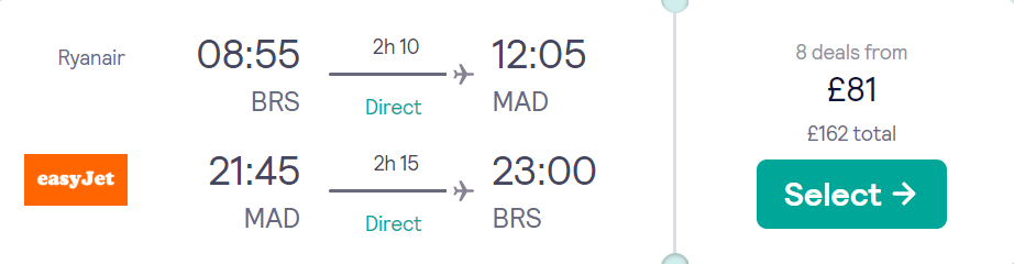 cheap flights to Spain