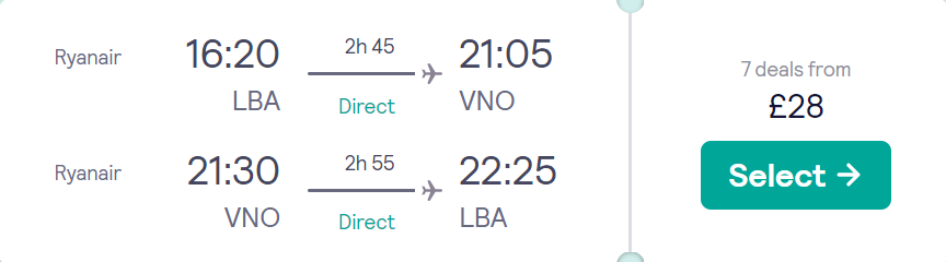 cheap flights to Lithuania