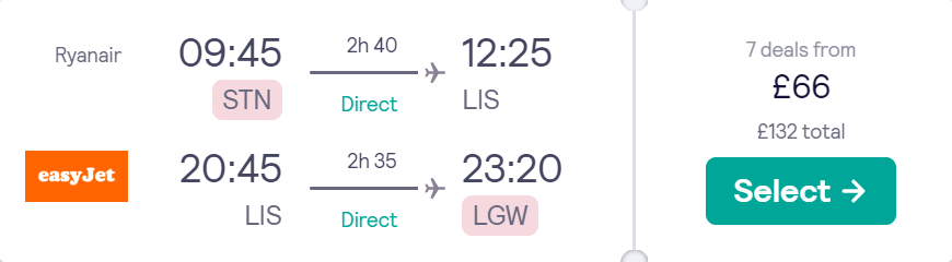cheap flights to Portugal