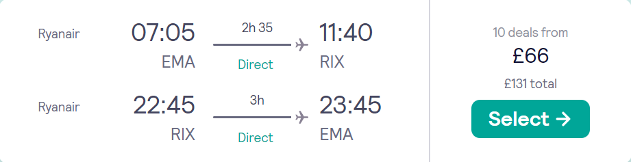 cheap flights to Latvia