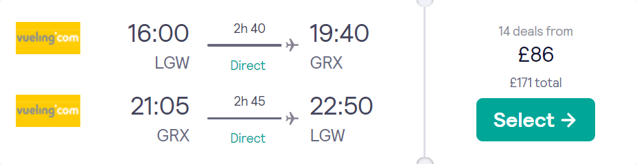 cheap flights to Spain