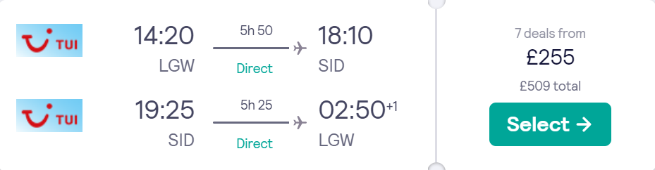 cheap flights to Cape Verde