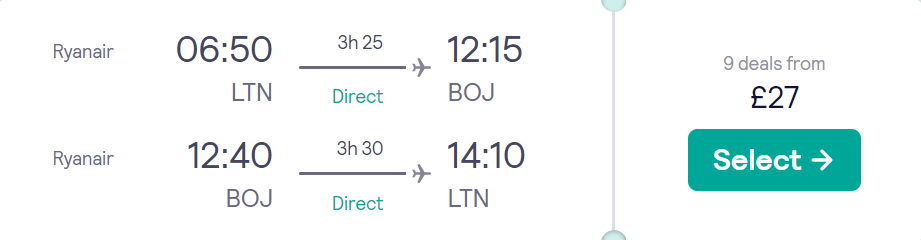 cheap flights to Bulgaria