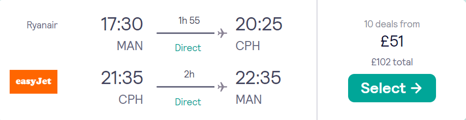 cheap flights to Denmark